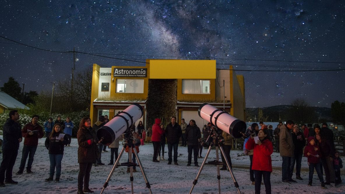 Observaci&oacute;n astron&oacute;mica nocturna con telescopios